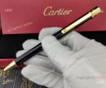 Replica Cartier Santos Ballpoint Pen Black and Gold Gift Pen